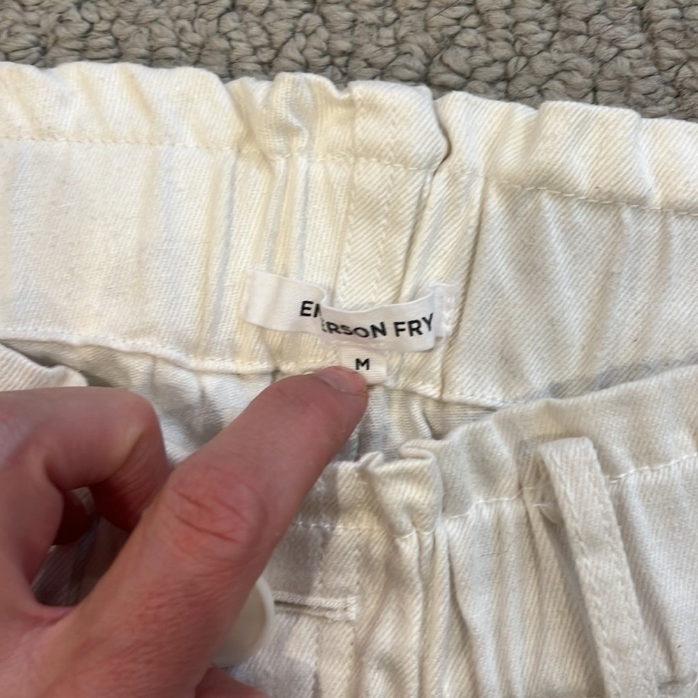 Emerson Fry Babas Pant Heart Pockets Ivory Hemp Organic Made in USA - Picture 6 of 11